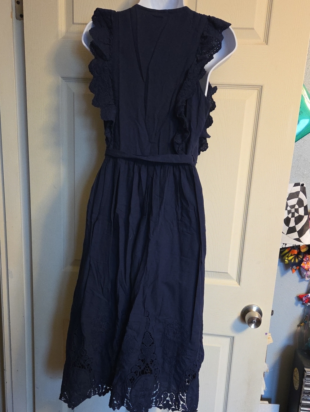 Everleigh Navy Lace Wrap Dress Size Small - Picture 2 of 12